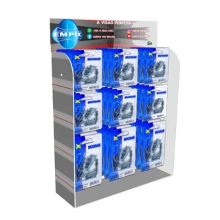 Display Balcão Chapa Ps 9 Ganchos Expositores de Balcão Expositor para Encartelados Sorocaba Expositor para Comercio Display em Acrílicos