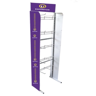 Expositor 15 ou 28 Ganchos C/ Placas PS Cesto Expositor Expositor de Chão Expositores para Loja Sorocaba Display para Encartelados