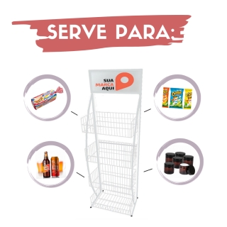 Expositor Cestos c/ Reforço Lateral Cesto Expositor Expositor de Chão Expositores para Loja Sorocaba Display para Encartelados
